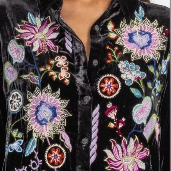Johnny Was heavily embroidered Pacifica velvet blouse/jacket NWT - Picture 8 of 16